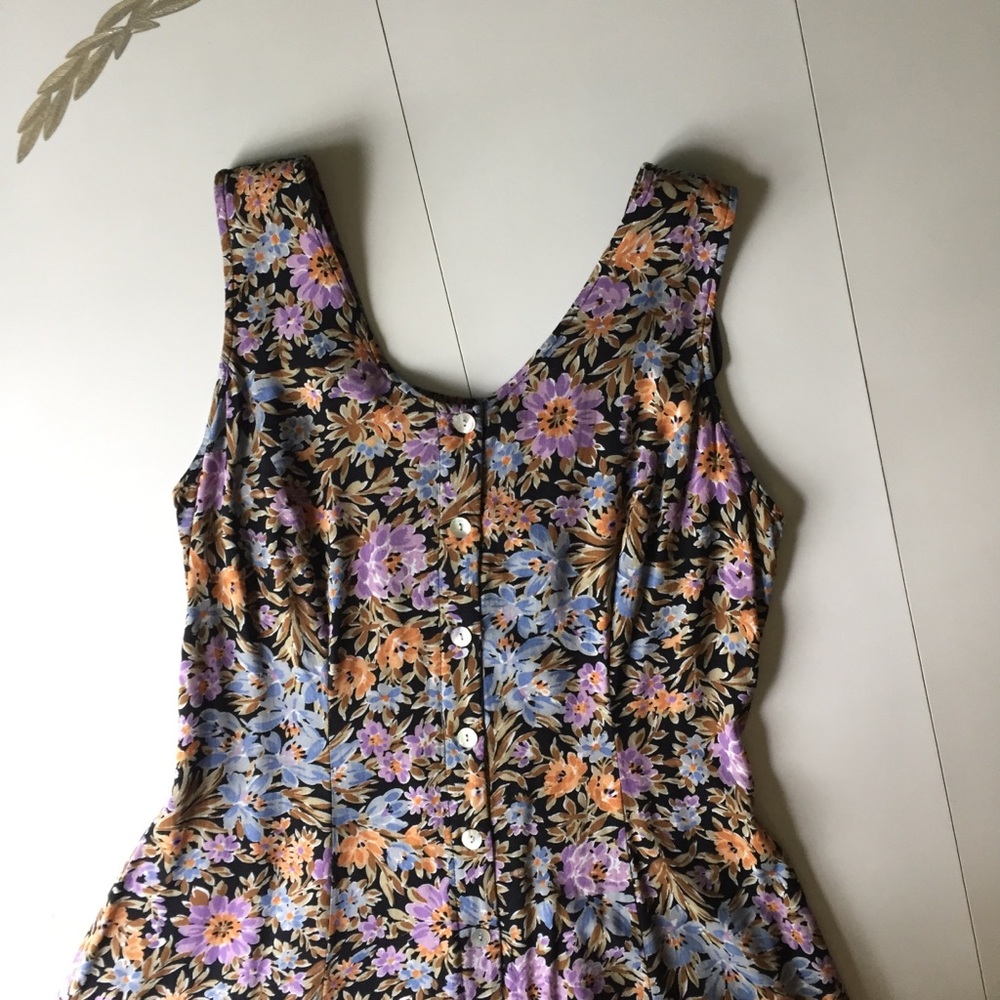 Vintage Floral Maxi Front Button Maxi Dress